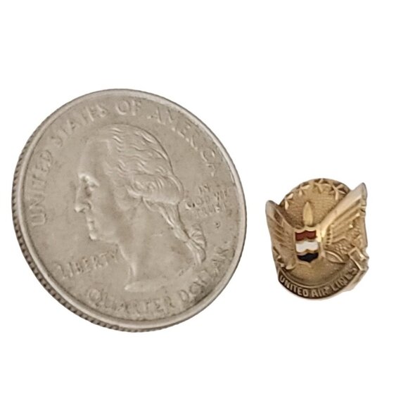 10k Yellow Gold United Air Lines Service Lapel Tie Pin - Picture 6 of 8